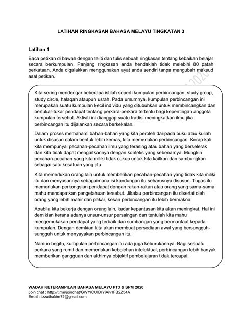 Contoh Soalan Ringkasan Bahasa Melayu Tingkatan 1 Image